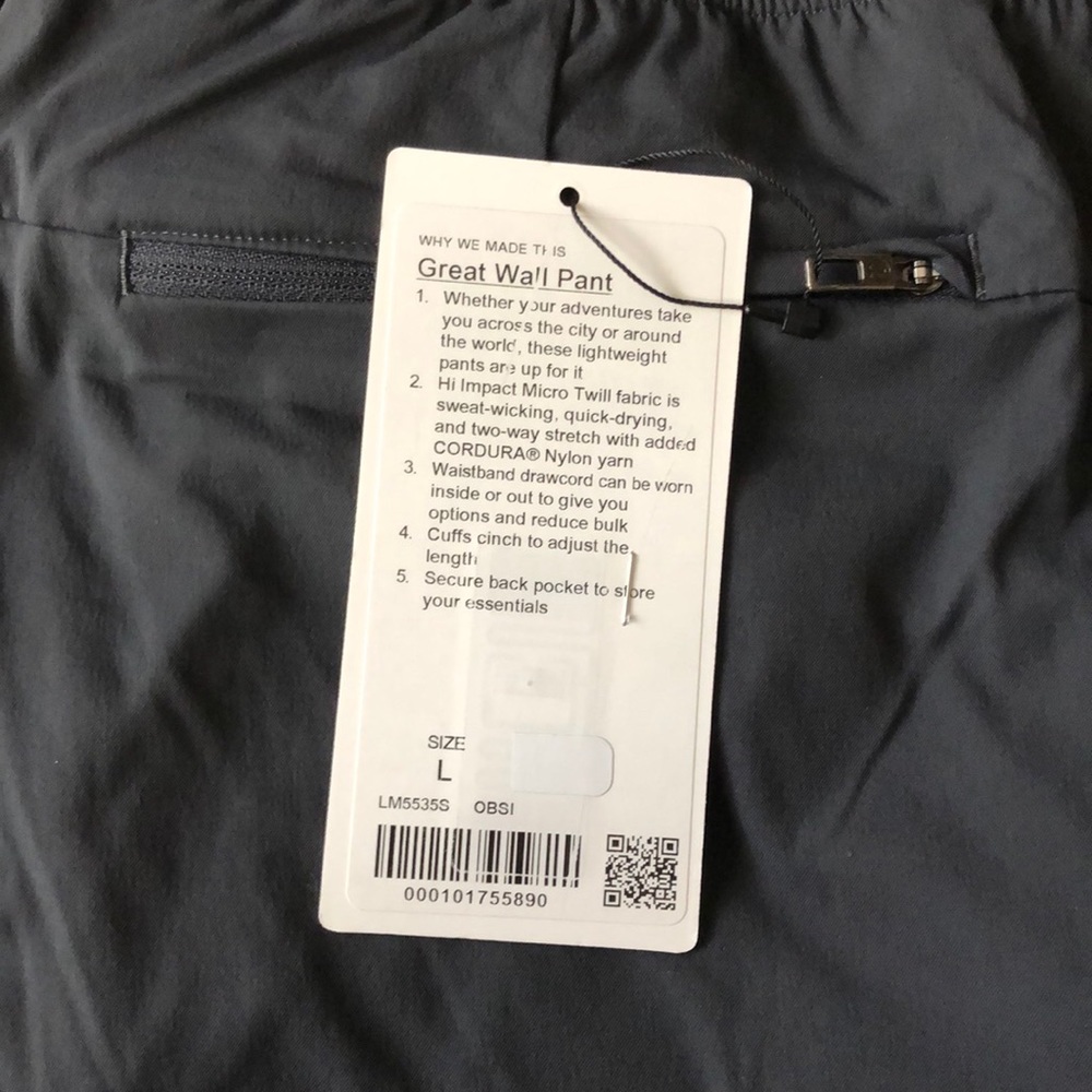 BRAND NEW men’s lululemon Great Wall Pant